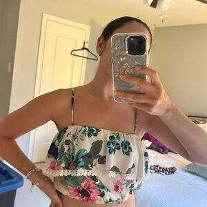 Nasty Gal floral crop top